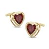 Banter Child'S 3Mm Heart-Shaped Red Cubic Zirconia Stud Earrings In 10K Gold Earrings