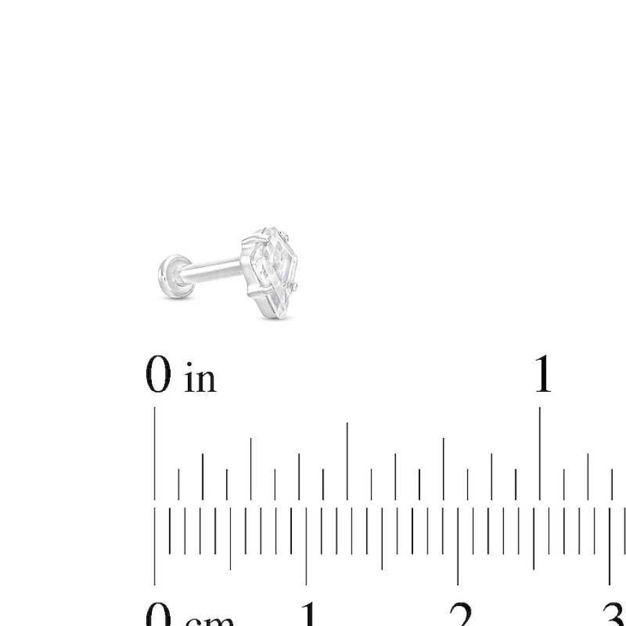 Banter Titanium Cz Kite Shaped Stud - 18G 5/16" Ear