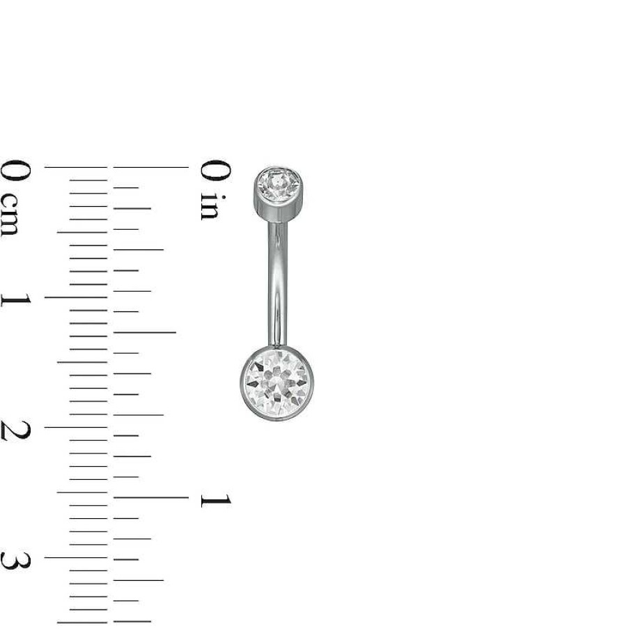 Banter Titanium Cz Bezel-Set Belly Button Ring - 7/16" Belly Button