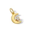 Banter 14K Semi-Solid Gold Cz Moon Charm Charms