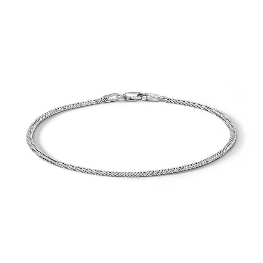 Banter Sterling Silver Diamond Cut Curb Chain Bracelet Made In Italy - 7.5" Bracelets