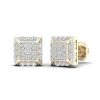 Banter 10K Solid Gold 1/2 Ct. T.W. Lab-Created Diamond Square Center Studs Earrings