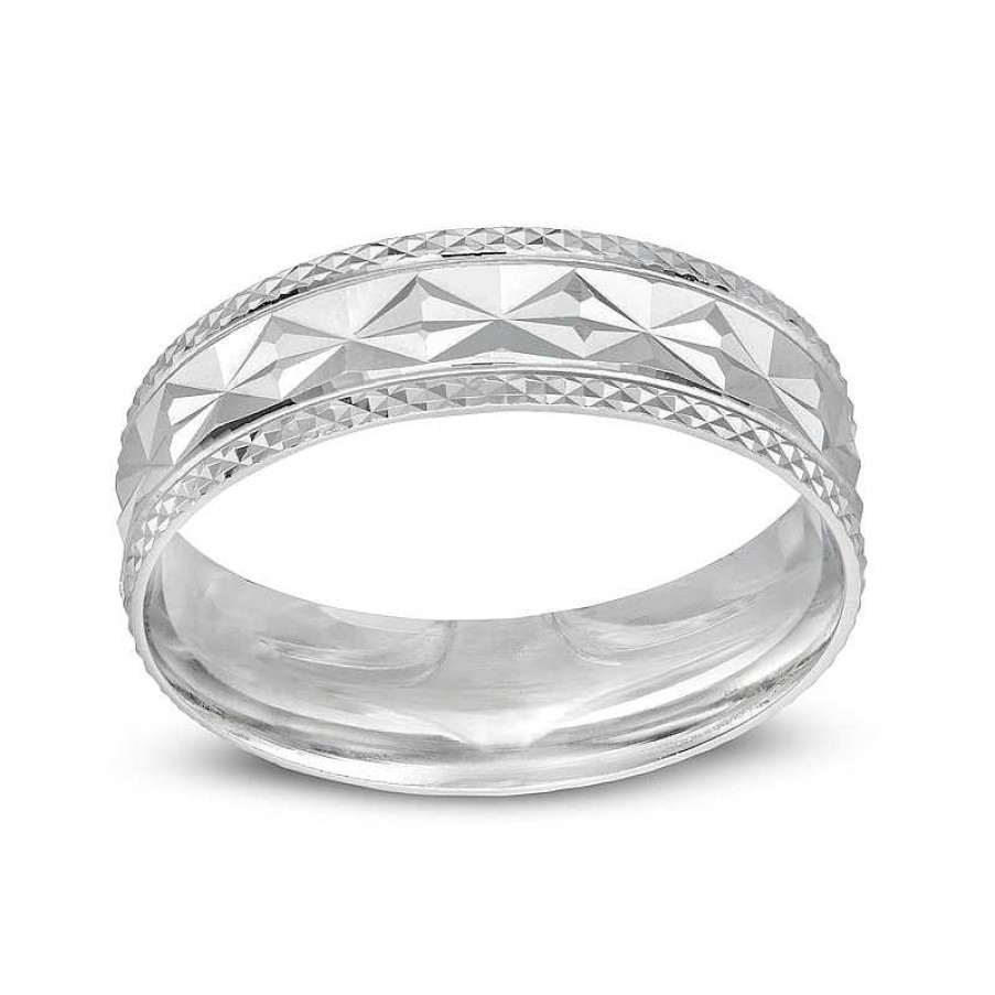 Banter Diamond-Cut Band Ring In Solid Sterling Silver - Size 10 Rings