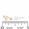 Banter 14K Semi-Solid Gold Pink And White Cz Nose Stud Set - 22G Nose