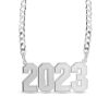 Banter Bold Number Personalized Chain Necklace In Solid Sterling Silver (1 Line) Necklaces