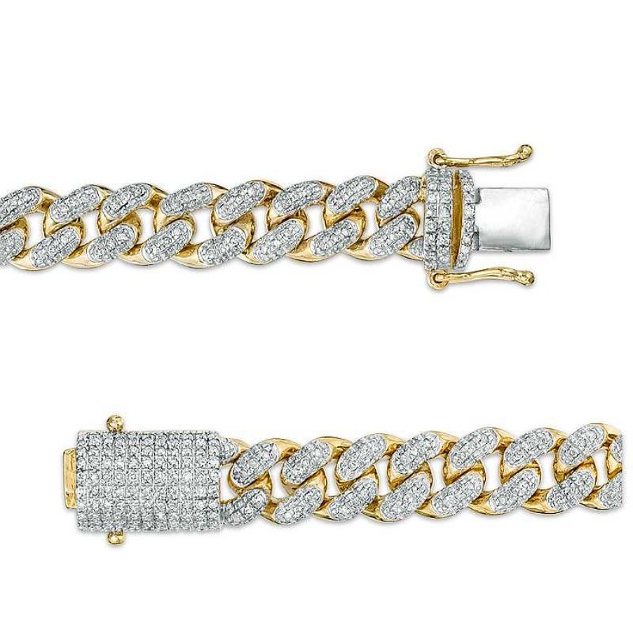 Banter 1 Ct. T.W. Diamond Pav Curb Link Bracelet In Sterling Silver With 14K Gold Plate - 8.75" Bracelets