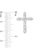 Banter Cubic Zirconia 10-Stone Cross Necklace Charm In Semi-Solid Sterling Silver Charms