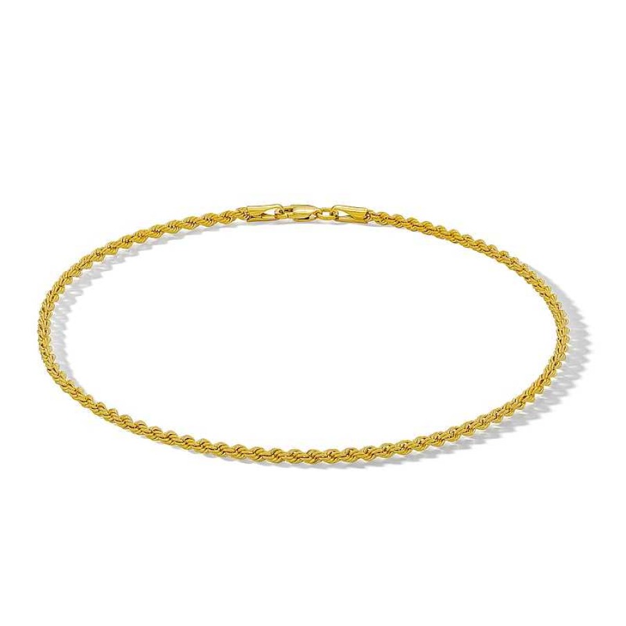 Banter 10K Hollow Gold Rope Chain Anklet - 10" Bracelets