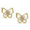 Banter Child'S Cubic Zirconia Butterfly Flower Stud Earrings In 14K Gold Earrings