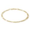 Banter 100 Gauge Beveled Figaro Chain Bracelet In 10K Hollow Gold - 9" Bracelets