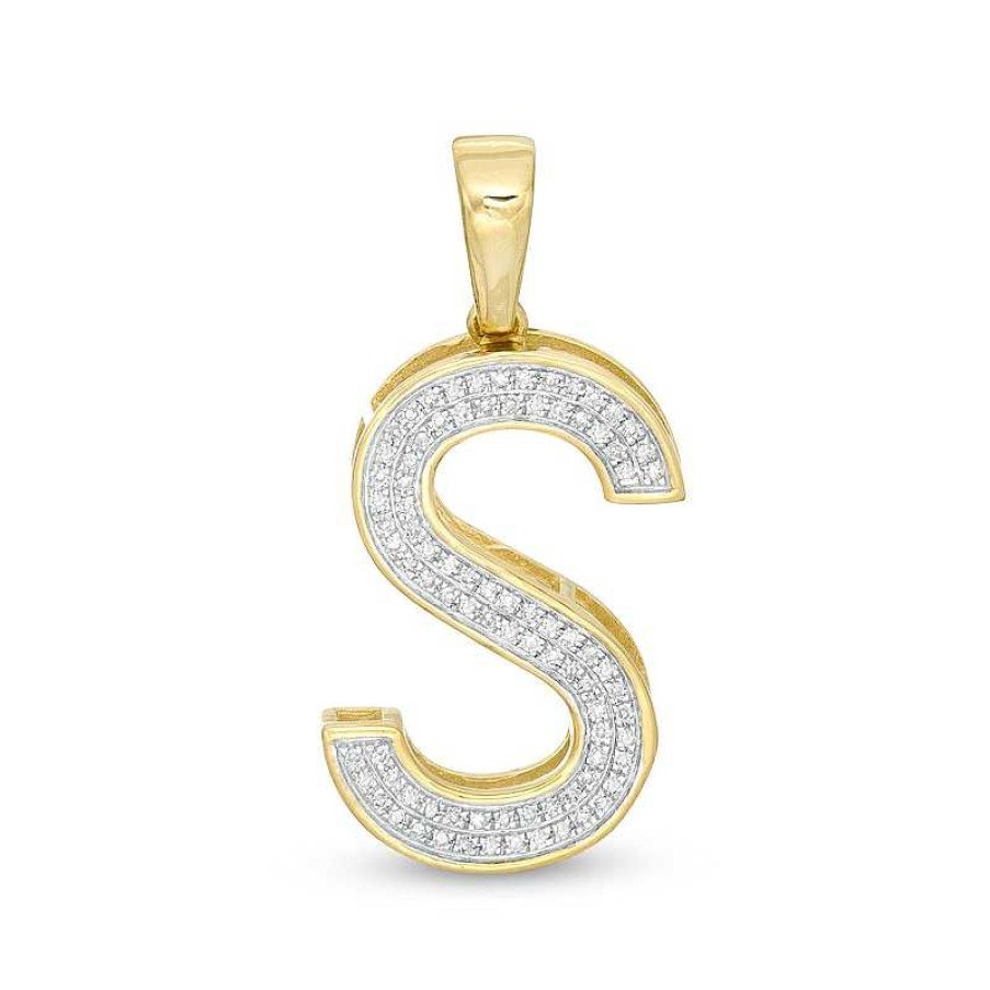 Banter 1/6 Ct. T.W. Diamond "S" Initial Necklace Charm In 10K Gold Charms