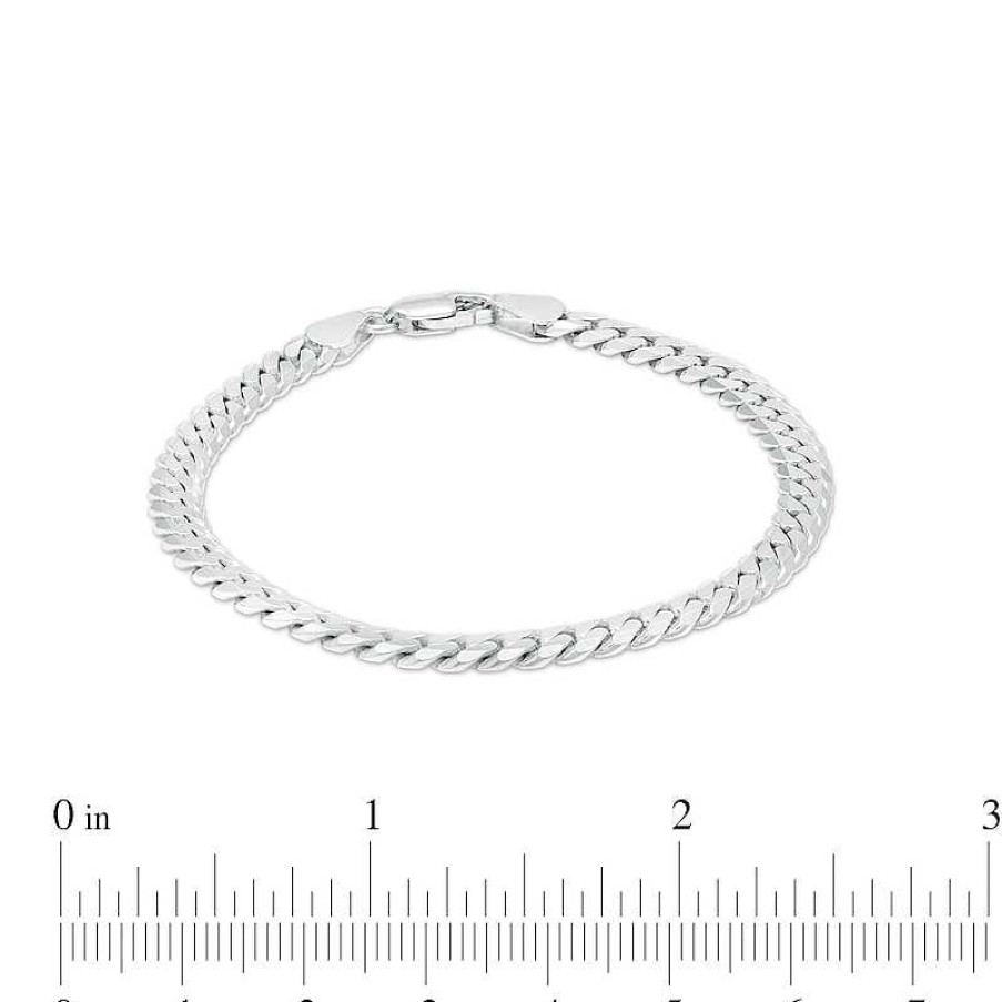 Banter Made In Italy Pav Miami Curb Chain Bracelet In Solid Sterling Silver - 7.5" Bracelets