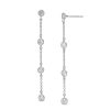 Banter Cubic Zirconia Station Chain Drop Earrings In Solid Sterling Silver Earrings