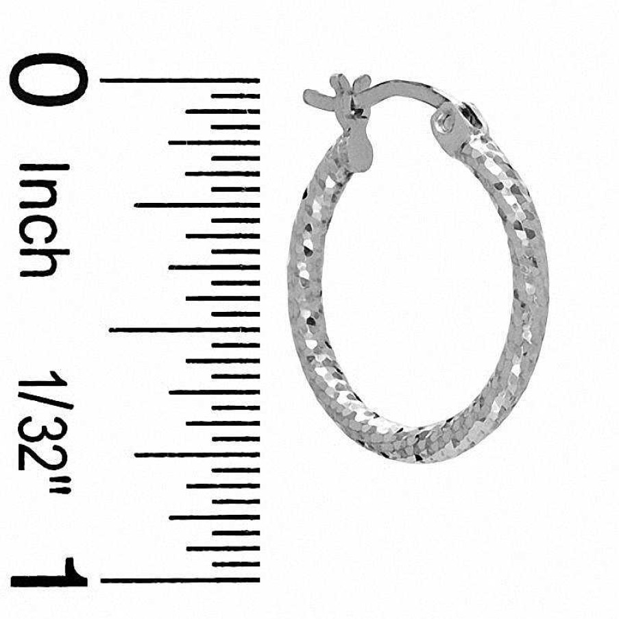 Banter Sterling Silver 16Mm Diamond-Cut Hoop Earrings Earrings