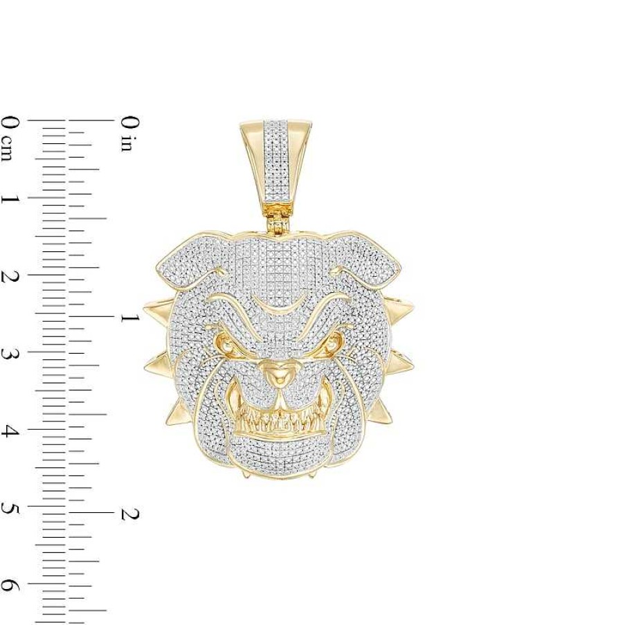 Banter 1/5 Ct. T.W. Diamond Bulldog Necklace Charm In 10K Gold Charms