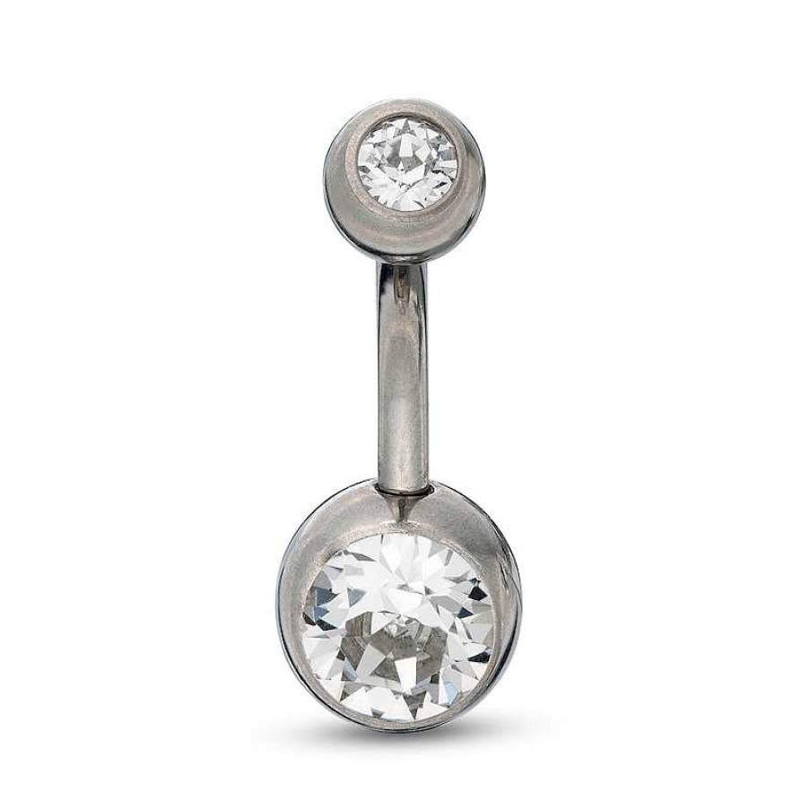 Banter Titanium Crystal Belly Button Ring - 14G 7/16" Belly Button