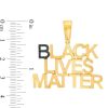 Banter 1/20 Ct. T.W. Black Diamond "Black Lives Matter" Necklace Charm In Sterling Silver With 14K Gold Plate Charms