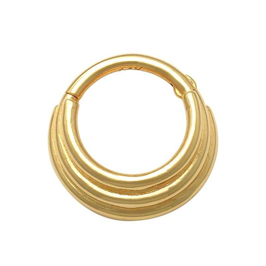 Banter 10K Gold Tiered Hoop - 16G Nose