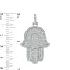 Banter Cubic Zirconia Pav Hamsa Necklace Charm In Solid Sterling Silver Charms