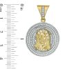 Banter Cubic Zirconia Pav Frame Jesus Head Medallion Necklace Charm In 10K Two-Tone Gold Charms