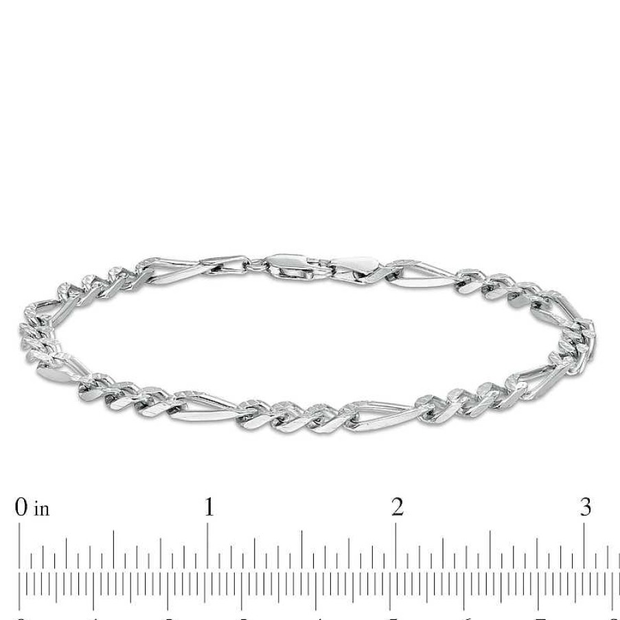 Banter Made In Italy 150 Gauge Solid Figaro Chain Bracelet In Sterling Silver 8.5" Bracelets