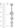 Banter Solid Stainless Steel Cz Dangle Belly Button Ring - 14G Belly Button