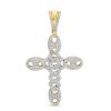 Banter 1/2 Ct. T.W. Diamond Mariner Link Cross Necklace Charm In 10K Gold Charms