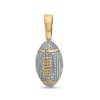 Banter 1/20 Ct. T.W. Diamond Pav Beaded Football Solid Necklace Charm In Sterling Silver With 14K Gold Plate Charms