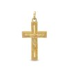 Banter Multi-Finish Layered Crucifix Necklace Charm In 10K Solid Gold Charms