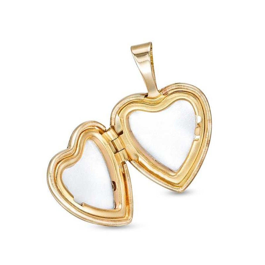 Banter Heart Locket Necklace Charm In 10K Solid Gold Charms