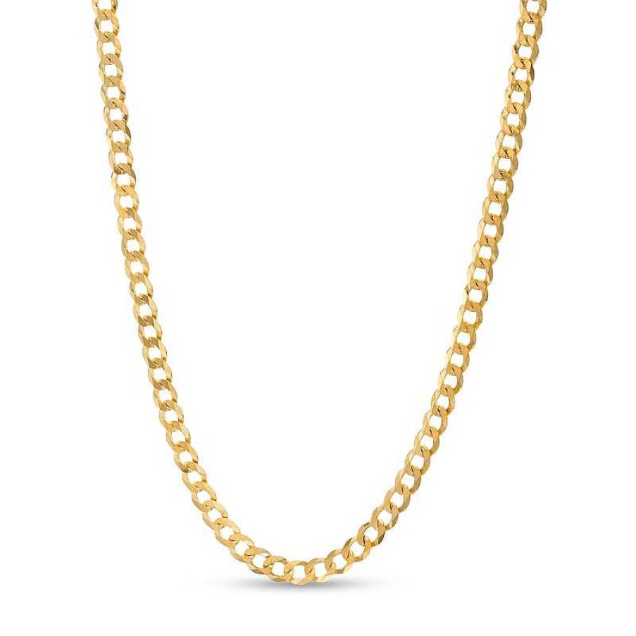 Banter 100 Gauge Diamond-Cut Curb Chain Necklace In 10K Solid Gold - 22" Necklaces