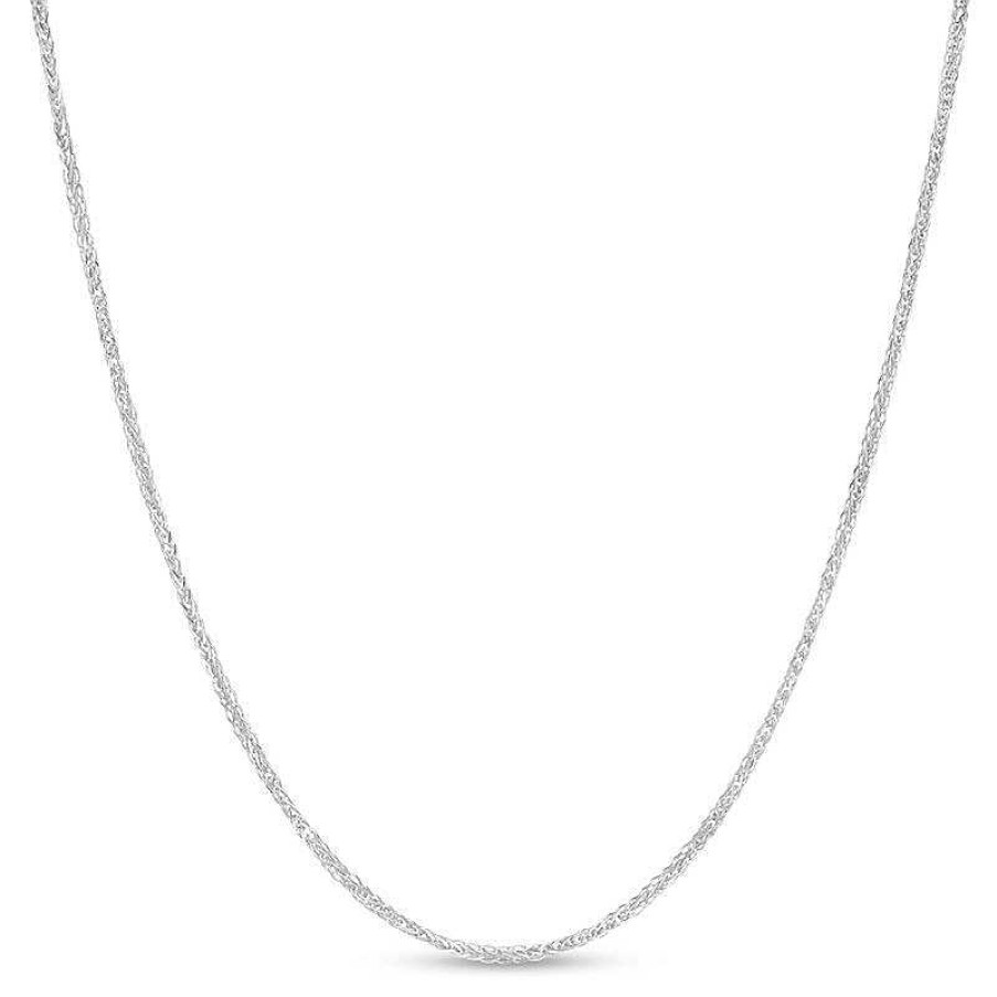 Banter 060 Gauge Wheat Chain Necklace In 10K Solid White Gold - 20" Necklaces