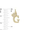 Banter Cubic Zirconia "G" Initial With Crown Necklace Charm In 10K Solid Gold Charms