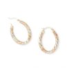 Banter 25Mm Diamond-Cut Hoop Earrings In 10K Stamp Hollow Tri-Tone Gold Earrings