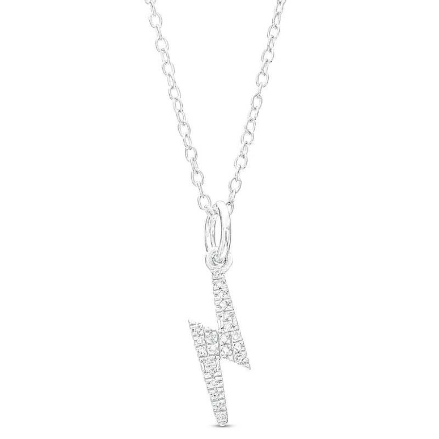 Banter 1/20 Ct. T.W. Diamond Lightning Bolt Necklace In Sterling Silver - 18" Necklaces