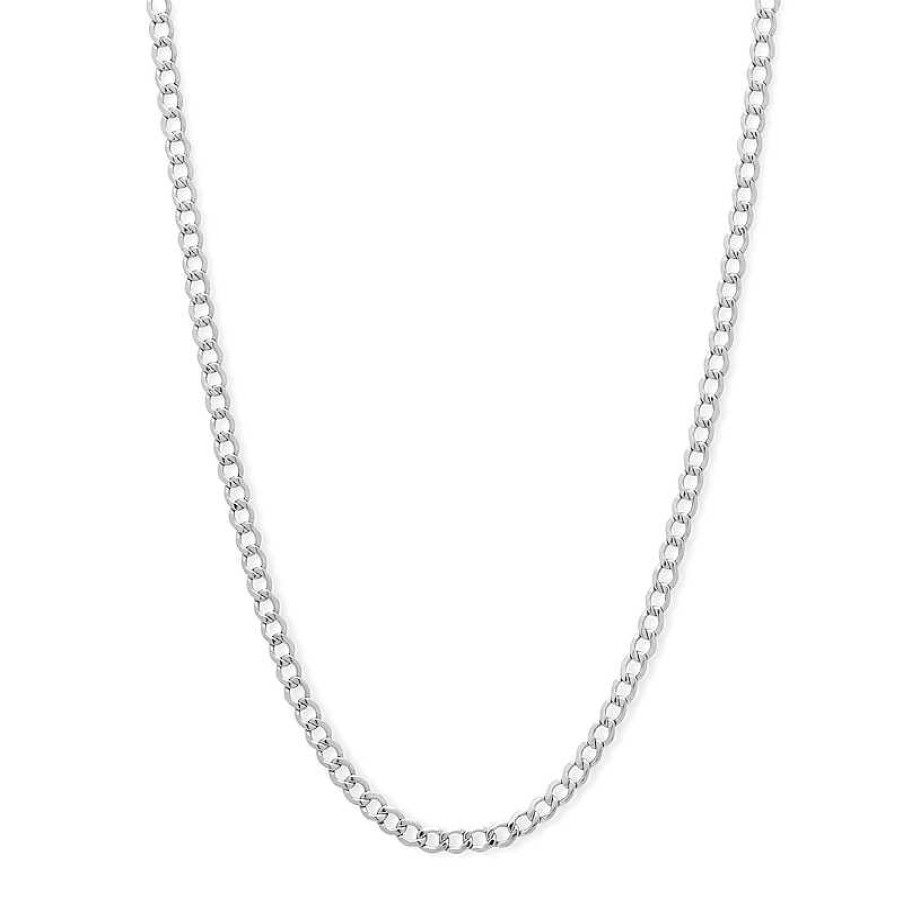 Banter 10K Hollow White Gold Beveled Curb Chain - 22" Necklaces