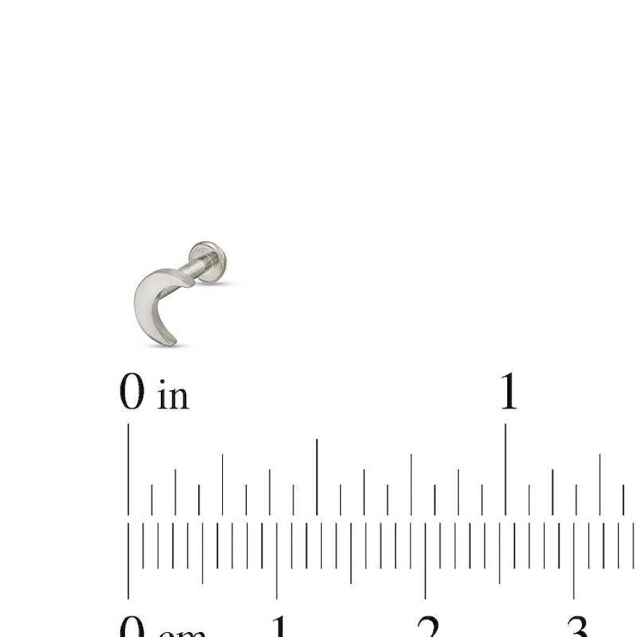 Banter Titanium Crescent Moon Stud - 16G 5/16" Ear