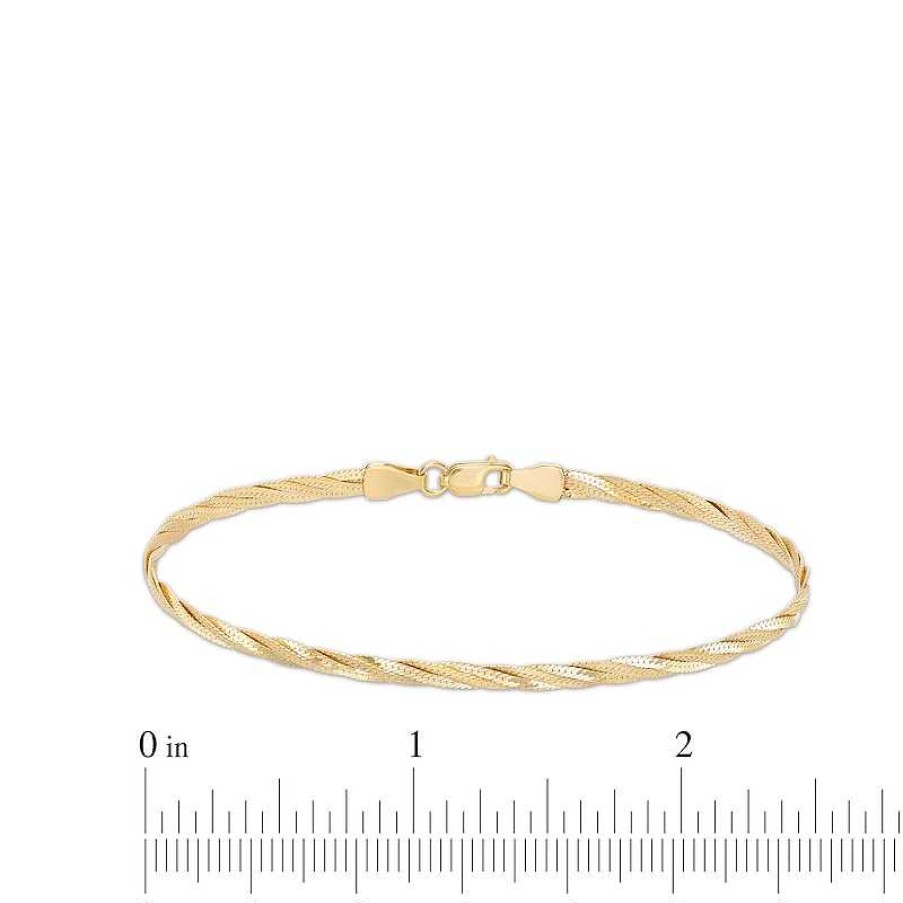 Banter Made In Italy 2.7Mm Twisted Herringbone Chain Bracelet In 10K Solid Gold - 7.5" Bracelets