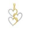 Banter Cubic Zirconia Triple Heart Necklace Charm In 10K Solid Gold Charms