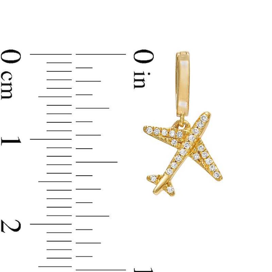 Banter 1/20 Ct. T.W. Diamond Airplane Necklace Charm In 10K Gold Charms