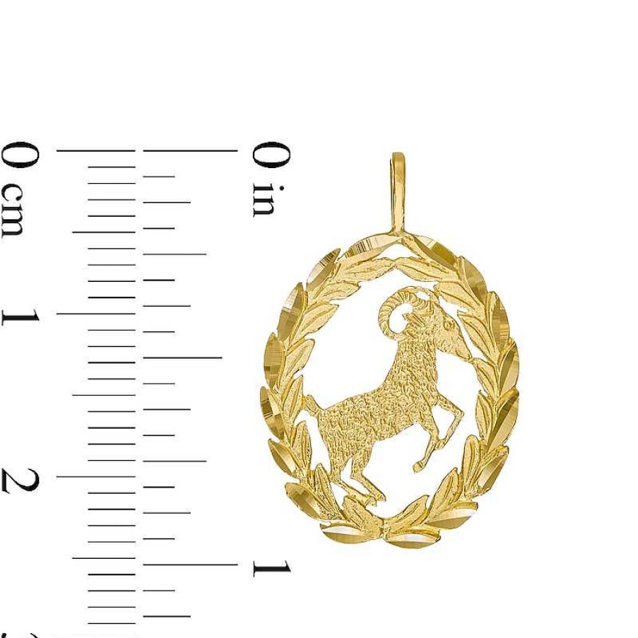 Banter Garland Wreath Frame Aries Necklace Charm In 10K Gold Casting Solid Charms