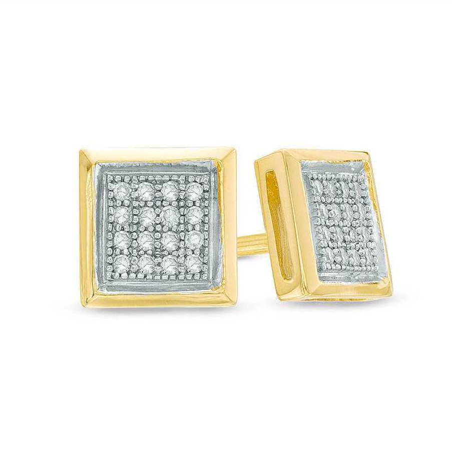 Banter 1/10 Ct. T.W. Composite Diamond Square Stud Earrings In 10K Gold Earrings