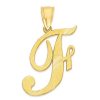 Banter 10K Solid Gold Diamond Cut Script Letter F Charm Charms