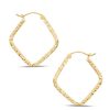 Banter Medium Square Hoop Earrings In 10K Tube Hollow Gold Earrings