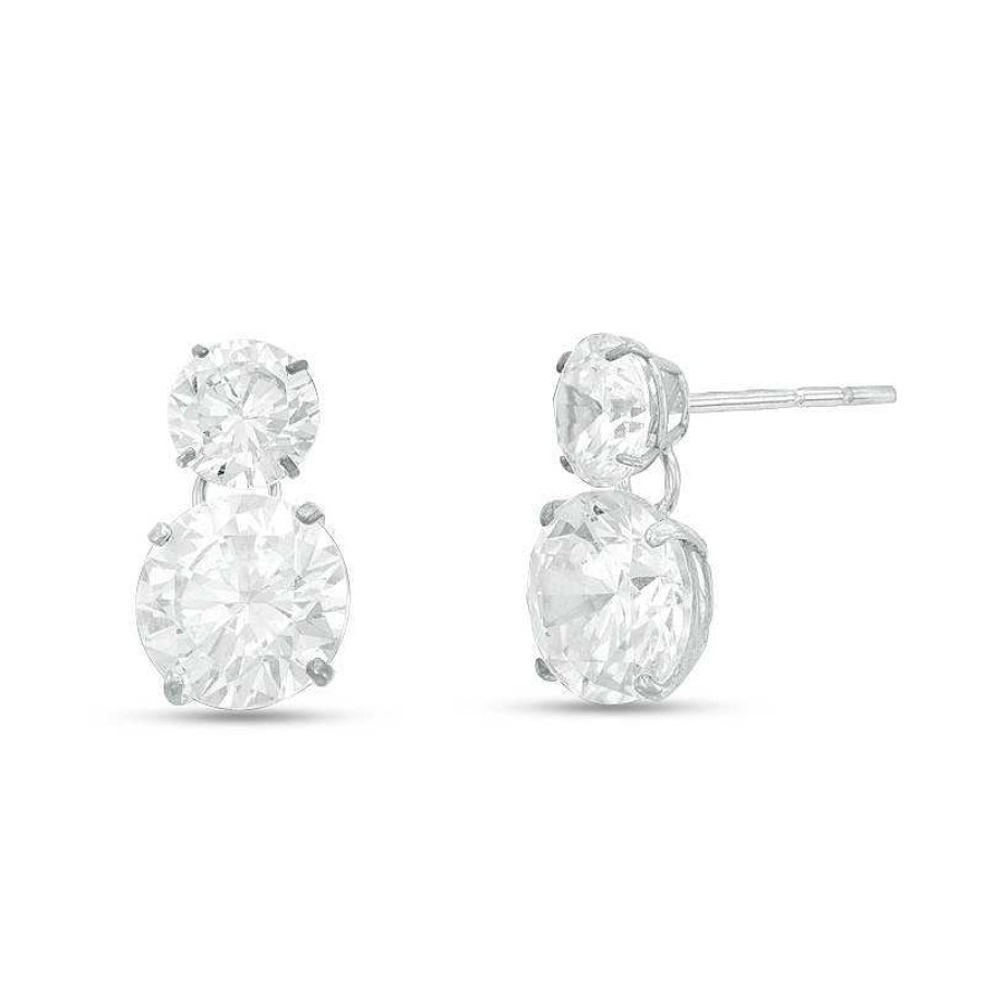 Banter Cubic Zirconia Duo Drop Earrings In 10K White Gold Earrings