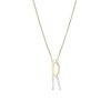 Banter 1/20 Ct. T.W. Diamond "R" Initial Necklace In Sterling Silver With 14K Gold Plate - 18" Necklaces