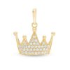 Banter Cubic Zirconia Crown Necklace Charm In 10K Solid Gold Charms