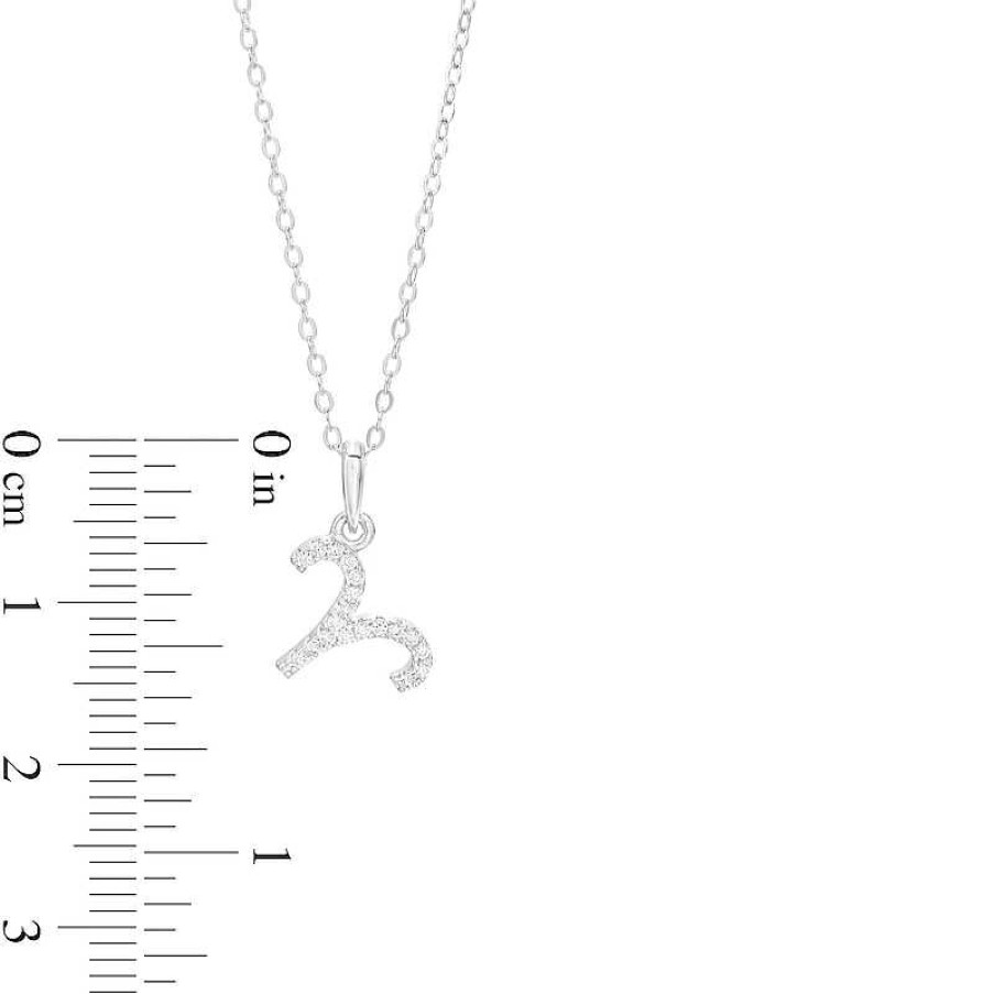 Banter Cubic Zirconia Dainty Aries Symbol Pendant Necklace In Solid Sterling Silver Necklaces