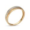 Banter 1/20 Ct. T.W. Diamond Milgrain Stepped Edge Wedding Band In 10K Gold Rings