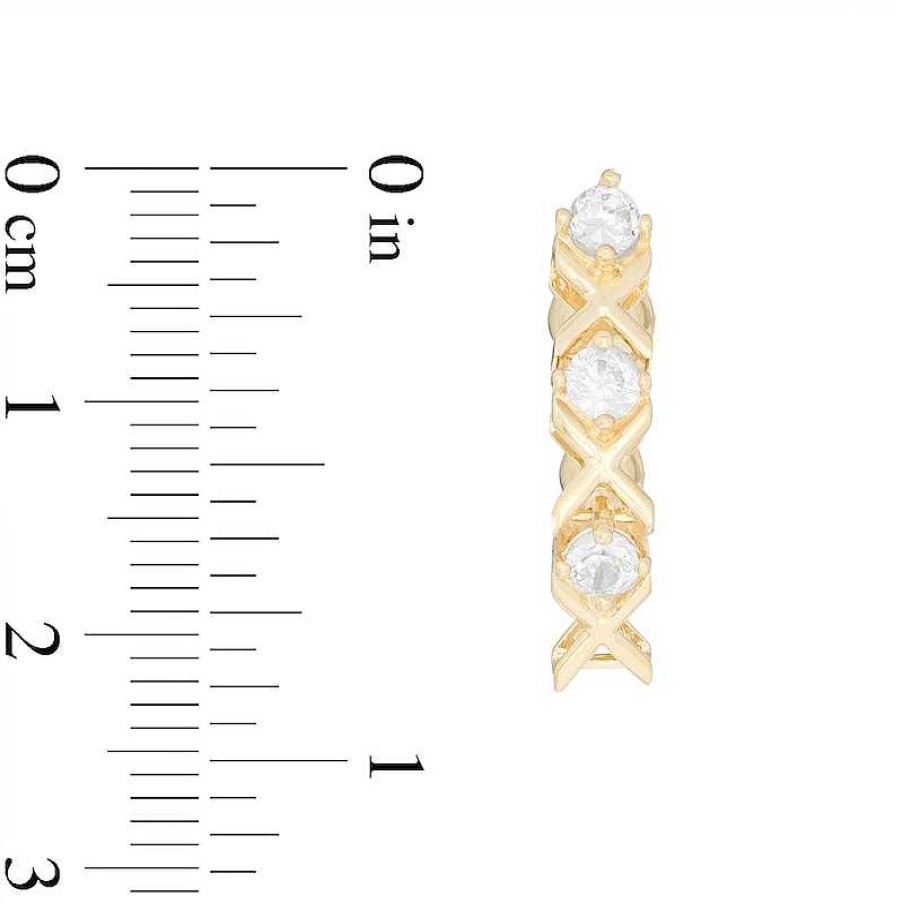 Banter 014 Gauge 3Mm Cubic Zirconia "Xo" Top Down Belly Button Ring In 14K Gold Belly Button